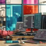 man working at computer